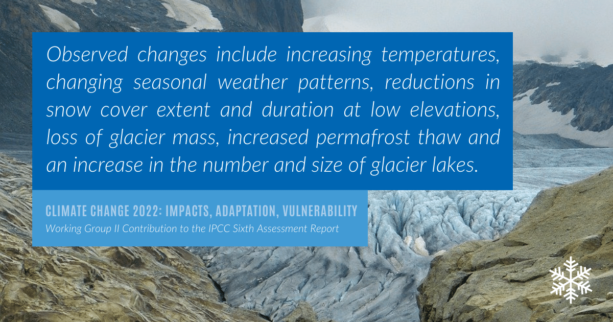 2 IPCC WGII AR6 Factsheet Mountains_Observed changes, impacts and risks